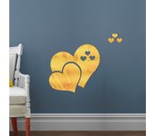 3D Acrylic Love Heart Pattern Wall Stickers, Mirror Wallpaper, Wedding, Bed Room, Home Room, Art Decor, Valentine's Day