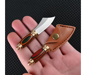 Brass colored wood mini knife, sharp machete, small clearance knife, keychain, pendant, disassembly, express delivery