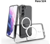Original Magnet Cover For Magsafe Clear Case Samsung Galaxy S23 Fe S22 S24 Ultra S21 Plus Z Flip Fold 6 5 4 3 Acrylic Silicone
