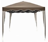 Gazebo plegable 3x3m - acero blanco y lona taupe