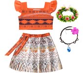 New Summer Movie Moana 2 Girl Dress Halloween Party Costume Princess Fancy Clothes Children Vaiana Outfit Dress
