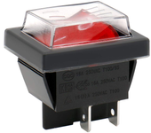 AUTOZOCO Interruptor Basculante DPST ON/OFF 4 pin, Interruptor Basculante DPST de Encendido y Apagado, Interruptor de Encendido/Apagado de Dos polos y Cuatro Terminales, 250 V - 16A, PVC, Luz Roja