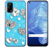 Tumundosmartphone Funda Gel Tpu para Realme 7 5G diseño Mariposas Dibujos
