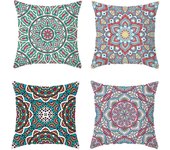 Juego de 4 Fundas Cojines 45x45 cm Boho Geométricas Funda Almohada Decorative Cojin Cuadrada para Sala Estar Dormitorio Oficina Decorativos Automóviles
