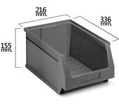 SANCO STORE - TAYG Gaveta Apilable Almacenamiento Gris Nº54 336x216x155 mm. (6/6)