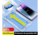 1-2PCS One-click Dust free Installation HD Screen Protector For iPhone 14 13 12 11 15 16 Pro Max Mini X XR XS MAX 7 8 Plus Glass