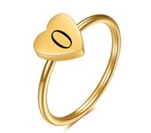 Simple Love Gold Ring Fashion 26 letter stainless steel heart Ring for women jewelry gift