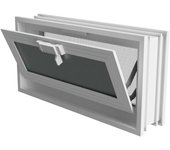 Ventana de Ventilación con Mosquitera Incorporada Cenemar - 38x19x8 - Adecuada para Paredes de Bloques de Vidrio y Tradicionales