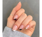 24 Pcs/set Artificial Square Head Short Nail Art Fake Nails Girl Pink White French Removable False Nail Ballerina Press on Nails