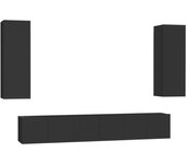 vidaXL Juego de muebles de TV 5 piezas madera contrachapada negro, Mueble de Salon, Mueble TV, Mueble TV salon, Mesa de TV, Mueble tele