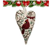 Kit de bordado de adornos navideños con forma de corazón para bordar a mano, adorno colgante para árbol de Navidad con bordado a mano, kits de punto de cruz con forma de corazón con agujas e hilo