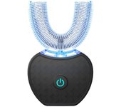 Cepillo de dientes ultrasónico automático,Cepillo De Dientes En Forma De U，Cepillos de dientes ultrasónicos de 360 ​​° Cepillo de dientes eléctrico y Kit de blanqueamiento dental，para Cargar IPX7 a Prueba de Agua