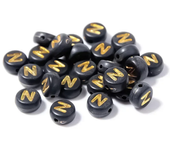 100-500PCS Acrylic Black Gold Color A-Z 26 Letter Beads Round Shape Alphabe Beads for Jewelry Making DIY Bracelet Accessories