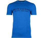 A|X ARMANI EXCHANGE camiseta de hombre - letra, cuello redondo, algodón stretch
