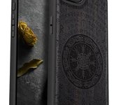 Funda magnética de madera para iPhone 16e 2025, madera maciza y TPU negro, diseño artesanal grabado, antigolpes, compatible con cargadores inalámbricos MagSafe, dibujo de pulpo - Rosado