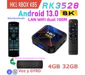 HK1 RBOX K8S RK3528 Android 13 Rockchicp 8K HDR LAN 100M Dual Wifi 2.4G 5G BT4.0 RAM 2GB 4GB ROM 16GB 32GB 64GB Smart TV Box