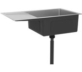 vidaXL Fregadero de Cocina Hecho a Mano de Acero Inoxidable Lavabo Color Plateado,  Negro, y mas