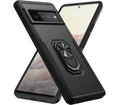 Shockproof Magnetic Ring Kickstand Case For Google Pixel 6 Pro 6A 7A 8 Matte Hybrid Dual Layer Metal Stand Hard Back Phone Cover