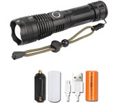 Powerful LED Flashlight 5 Modes USB Rechargeable Zoomable Tactical Torch Lantern 26650 Battery Camping Outdoor Emergency Light