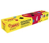 Jovi gouache estuche de 5 botes de tempera escolar 35ml - mezclables - para papel, cartulina, madera, tela, pasta de modelar y fango - incluye pincel - color surtido