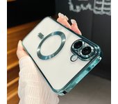 Plating For Magsafe Transparent Magnetic Phone Case For iPhone 16 Pro Max 15 14 13 Soft Silicone Gold Full Lens Camera Cover