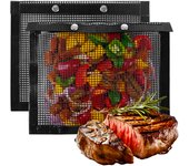 2 bolsas de Malla Para Parrilla de barbacoa de 30x24 cm para Cocinar al Aire Libre, Bolsas antiadherentes, Bolsas reutilizables resistentes al Calor para parrillas, ahumadores, accesorios para barbacoa