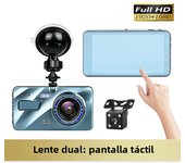 4inch Dash Cam Aluminium Alloy Full HD 1080P Night Vision Front Rear View Loop Recording Dashboard Car DVR 2Lens Black Box