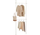 SoBuy Organizador Telescópico para Armario Riel para Colgar Ropa Perchero Extensible Perchero Telescópico Blanco Metal y Plástico 62-113 x 200-285 cm FRG109-W ES