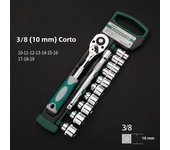 Drive Socket Set 1/4"-3/8"-1/2",CR-V Metric and Imperial Sockets with Quick-Release Ratchet Wrench,pro model 24 teeth,  Sockets