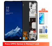 Reno2 F CPH1989 Display Screen, for Oppo Reno2 Z PCKM70 PCKT00 Lcd Display Digital Touch Screen with Frame Assembly Replacement