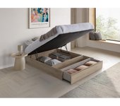 Vente-unique - Canapé abatible de 160 x 200 cm - Natural claro - HESTIA de YSMÉE