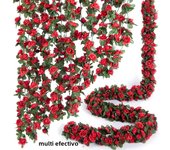 250CM Rose Artificial Flowers Vine Fake Flowers for Home Room Decor Wedding Marriage Decoration Garden Outdoor Rattan Ornament