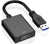 Adaptador USB a HDMI - Cable convertidor de gráficos de video USB 3.0/2.0 a HDMI 1080P para PC, portátil y proyector