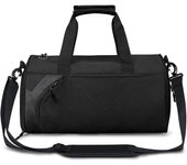 Bolsa de deporte con compartimento para zapatos y bolsillos impermeables para artículos húmedos, bolsa de viaje para fin de semana, bolso de mano para entrenamiento deportivo, color negro