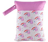 BIAI 25*35cm Wet Storage Bag Washable Diaper Nappy Bag Waterproof Beach Bag Double Pocket with Zippers Travel Makeup Storage Bag