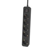 Regleta con interruptor philips chp2154b/10/ 5 tomas de corriente/ cable 1.5m/ negro