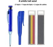 2.8mm Solid Carpenter Pencil with Pencil Cap, Deep Hole Mechanical Pencil with Built in Sharpener For Carpenter Woodworking