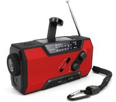 Radio portátil Power Bank Radio Meteorológica de emergencia with NOAA/AM/FM USB/solar/manivela de carga Alarma SOS y linterna, Radio Meteorológica de emergencia