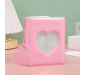 New 3-inch Solid Color Photo Album Love Hollow Photocard Holder with Heart Pendant Kpop Idol Cards Collect Book Polaroid Album