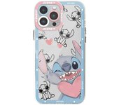 Disney Stitch Angel Lover Phone Case for iPhone 14 Pro Max SE 15 16 Pro XR XS Max 7 8 12 11 Pro 13 Mini Transparent Soft Funda
