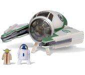 Jazwares Figura Star Wars Nave 8cm Jedi Starfighter de Yoda y Figura - Lista para la Búsqueda de los Sith
