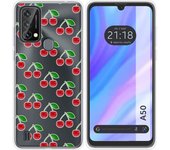 Funda Silicona Transparente para Blackview A50 diseño Cerezas Dibujos