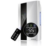 Deshumidificador 600ml/Día, deshumidificador Eléctrico Silencioso con Tanque de 2500ml, Drenaje continuo, H temporizador de control remote 24, deshumidificación de habitaciones de hasta 2