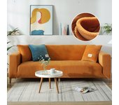 Velvet Fabric Sofa Covers for Living Room Grey Color  Stretch Solid Color Couch Covers Set Armchair Cover Cushion Cover 1PC
