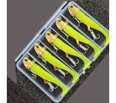 5pcs 24g/105mm Artificial soft Bait Lumious/Glow Mackerel Sea Bullet Bass Snapper Fishing Lure Wobblers Swimbait Jigging Baits