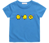 Cute Kiiroitori Yellow Chick Printing T-shirt 100% Cotton Summer Casual Tee-shirt for Boys/Girls Children Comfortable Tshirts