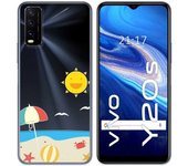 Tumundosmartphone Funda Gel Transparente para Vivo Y20s / Y11s diseño Playa Dibujos
