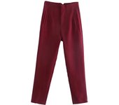 TRAF Office Wear High waist Pants for Women Formal Pants Office outfits Pencil Trousers Black Pink White Fashion Ladies Pants
