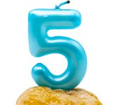 CABLEPELADO - Vela cumpleaños - celebracion - sin toxicos - sin humo - Numero de Tarta - fácil colocación - Número 5 - Azul claro