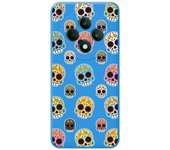 Tumundosmartphone Funda Silicona Líquida Azul para Oppo Reno 12FS 4G / 12 FS 5G diseño Catrina Dibujos